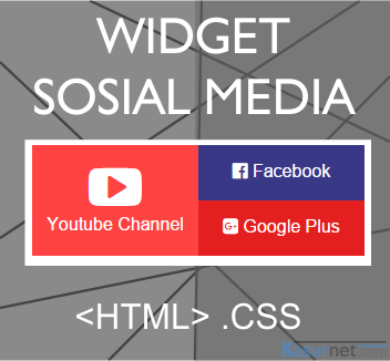 Widget Sosial Media Youtube Facebook GPlus Simpel Flat