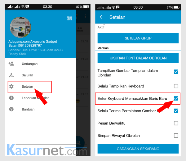 Cara Menambahkan Tombol Enter di BBM Android